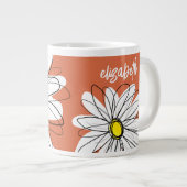 Whimsical Daisy - mit modischem Schriftzug Jumbo-Tasse (Vorderseite Rechts)