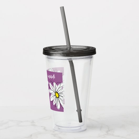 Whimsical Daisy - orchid - trendy script name Acryltrinkbecher (Links)