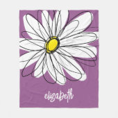 Whimsical Daisy - orchid - trendy script name Fleecedecke (Vorderseite)