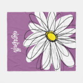 Whimsical Daisy - orchid - trendy script name Fleecedecke (Vorderseite (Horizontal))