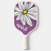 Whimsical Daisy - orchid - trendy script name Pickleball Schläger (Vorderseite)