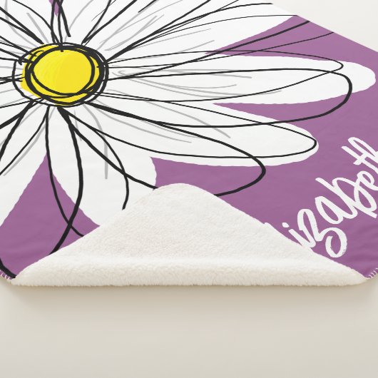 Whimsical Daisy - orchid - trendy script name Sherpadecke (3/4)