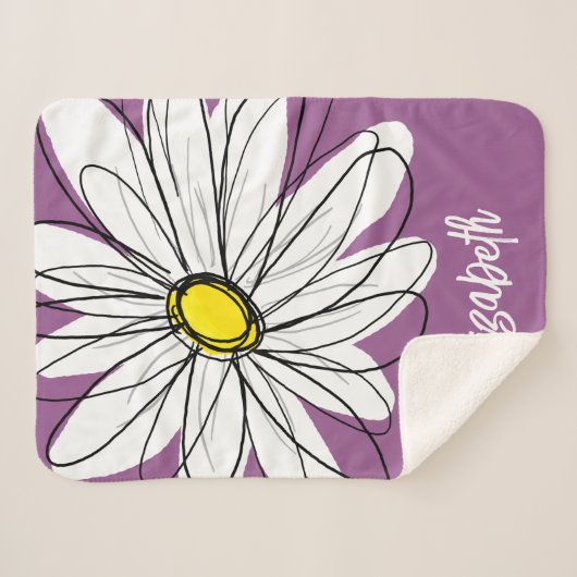 Whimsical Daisy - orchid - trendy script name Sherpadecke (Vorderseite (Horizontal))