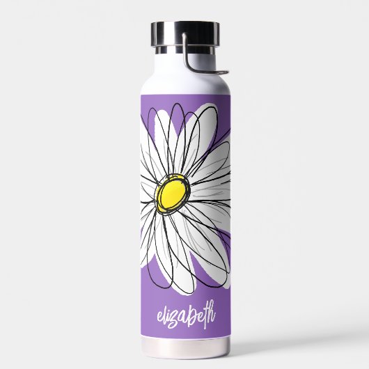 Whimsical Daisy - orchid - trendy script name Trinkflasche (Links)