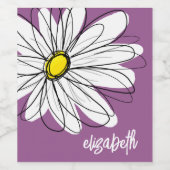 Whimsical Daisy - orchid - trendy script name Weinetikett (Einzelnes Label)