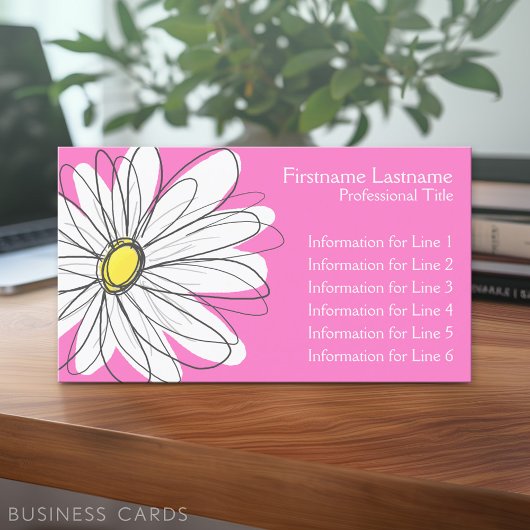 Whimsical Daisy - pink Visitenkarte