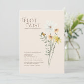 Whimsical Daisy Plot Drehung Hochzeit speichern da Save The Date (Stehend Vorderseite)