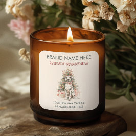 Whimsical Dalmatian Dog Christmas Labels Quadratischer Aufkleber