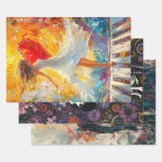 Whimsical Dancer, Skeleton Couple, Whimsical Girl Geschenkpapier Set (Set)