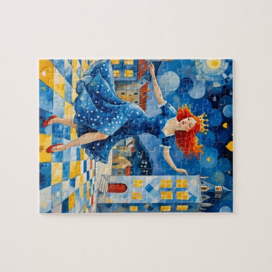 Whimsical Dancing Lady mit rotem Haar Puzzle (Horizontal)