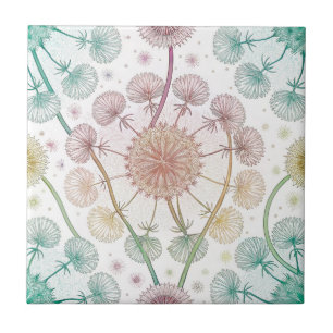Whimsical Dandelion Breeze - Pastel Botanical Fliese