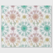 Whimsical Dandelion Breeze - Pastel Botanical Geschenkpapier (Flach)