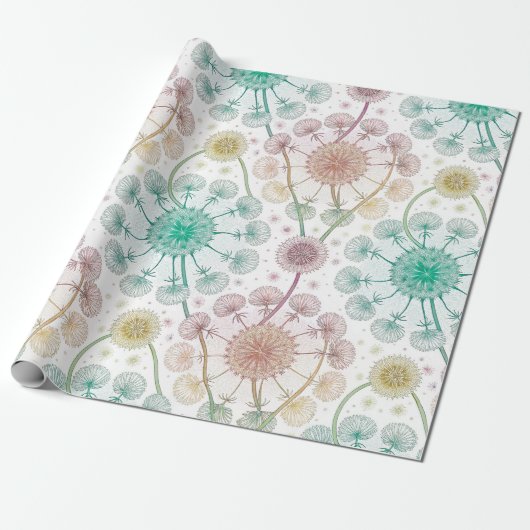 Whimsical Dandelion Breeze - Pastel Botanical Geschenkpapier (Ungerollt)
