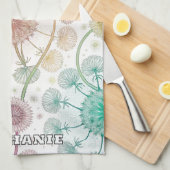 Whimsical Dandelion Breeze - Pastel Botanical Geschirrtuch (Viertel Falte)
