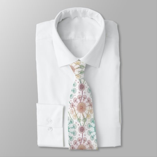 Whimsical Dandelion Breeze - Pastel Botanical Krawatte (Gebunden)