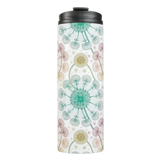 Whimsical Dandelion Breeze - Pastel Botanical Thermosbecher (Vorderseite)