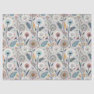 Whimsical Dandelion & Floral Folk Kunst Nahtlos Seidenpapier