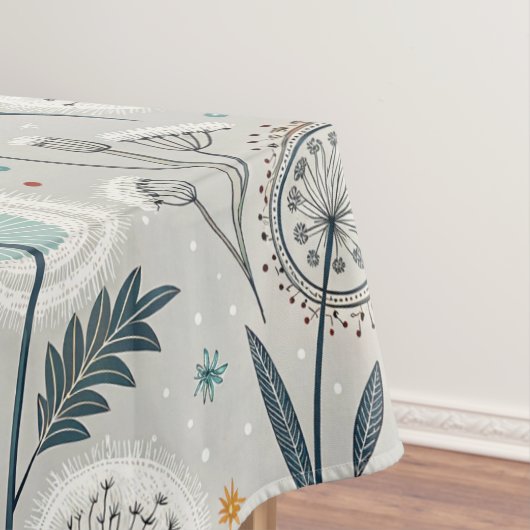 Whimsical Dandelion & Floral Folk Kunst Nahtlos Tischdecke (Beispiel)