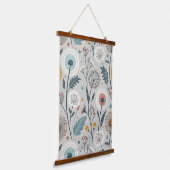 Whimsical Dandelion & Floral Folk Kunst Nahtlos Wandteppich Mit Holzrahmen (Gewinkelt)