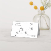 Whimsical Dandelion Wedding Place / Escort Card Platzkarte (Vorderseite)