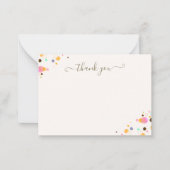 Whimsical Danke Confetti Signature Script Mitteilungskarte (Vorderseite)