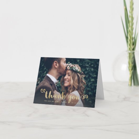 Whimsical Danke | Hochzeitsskript und Foto (Vorderseite)
