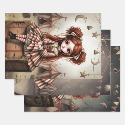 Whimsical Dark Circus Doll Geschenkpapier Set (Set)