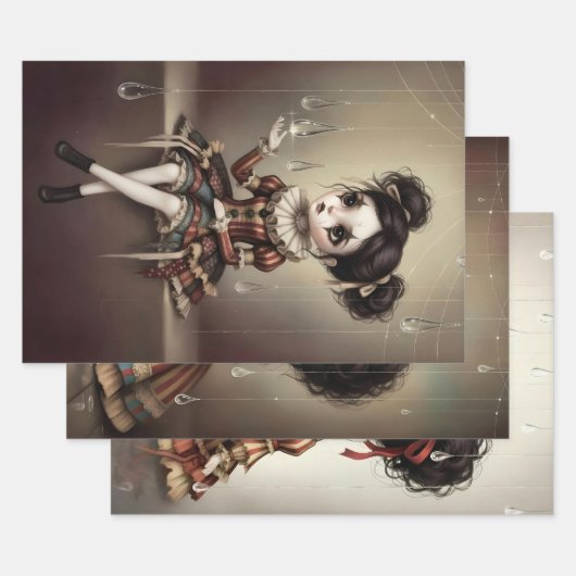 Whimsical Dark Circus Doll Geschenkpapier Set (Set)