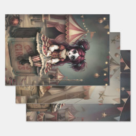 Whimsical Dark Circus Doll Geschenkpapier Set