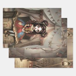 Whimsical Dark Circus Doll Geschenkpapier Set