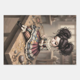 Whimsical Dark Circus Doll Geschenkpapier Set