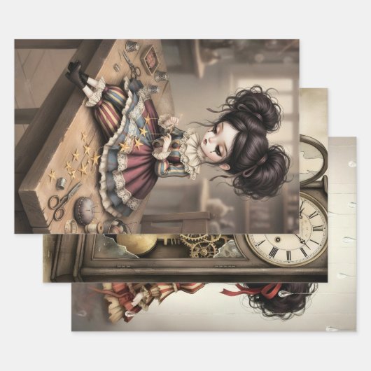 Whimsical Dark Circus Doll Geschenkpapier Set (Set)