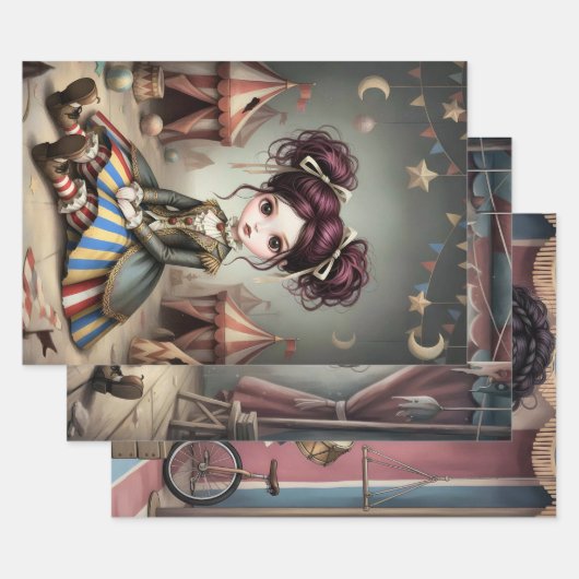 Whimsical Dark Circus Doll Geschenkpapier Set (Set)