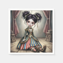 Whimsical Dark Circus Doll Serviette
