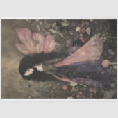 Whimsical Dark Fairy in Twilight Garden Decoupage Seidenpapier (Vorderseite)