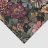 Whimsical Dark Moody Mute Floral Decoupage Seidenpapier (Detail)