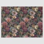 Whimsical Dark Moody Mute Floral Decoupage Seidenpapier (Vorderseite)