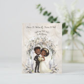 Whimsical Dark Skin Bride Groom Wedding Arch (Stehend Vorderseite)