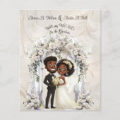 Whimsical Dark Skin Bride Groom Wedding Arch (Vorderseite)