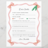 Whimsical Dear Santa Letter - Christmas Wish List (Vorderseite)