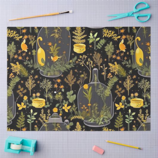 Whimsical Decoupage Tissue Glas Terrarias Seidenpapier (Basteln)