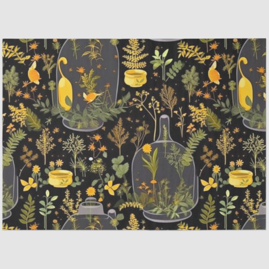 Whimsical Decoupage Tissue Glas Terrarias Seidenpapier (Vorderseite)