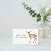 Whimsical Deer Childcare Business Card Visitenkarte (Stehend Vorderseite)