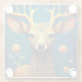Whimsical Deer Fantasy Art Glasuntersetzer (Rückseite)