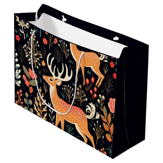 Whimsical Deer Gift Bag - Große Geschenktüte (Vorderseite Schrägansicht)