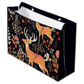 Whimsical Deer Gift Bag - Große Große Geschenktüte (Vorderseite Schrägansicht)