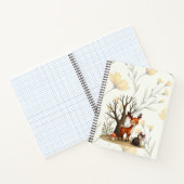 Whimsical Deer & Hedgehog Deluxe Spiral Notebook Notizblock (Innenseite)