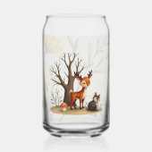 Whimsical Deer & Hedgehog Printed Can Glass Dosenglas (Vorderseite)