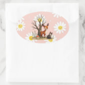 Whimsical Deer & Hedgehog Sticker (Tasche)