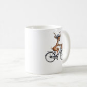 Whimsical Deer Riding a Bicycle - Hand Gezeichnet Kaffeetasse (VorderseiteRechts)
